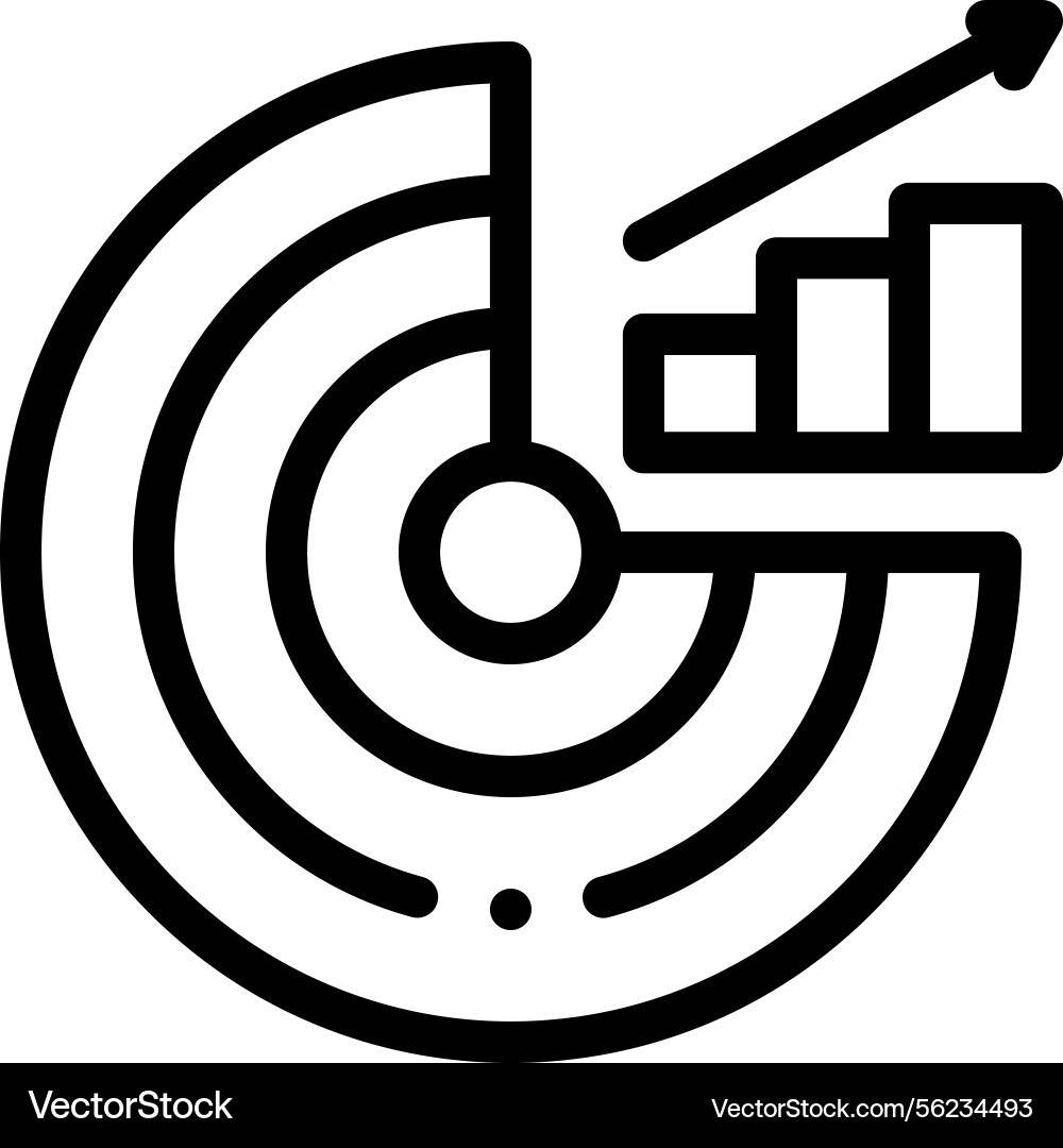Pie chart icon thin linear style design isolated Vector Image