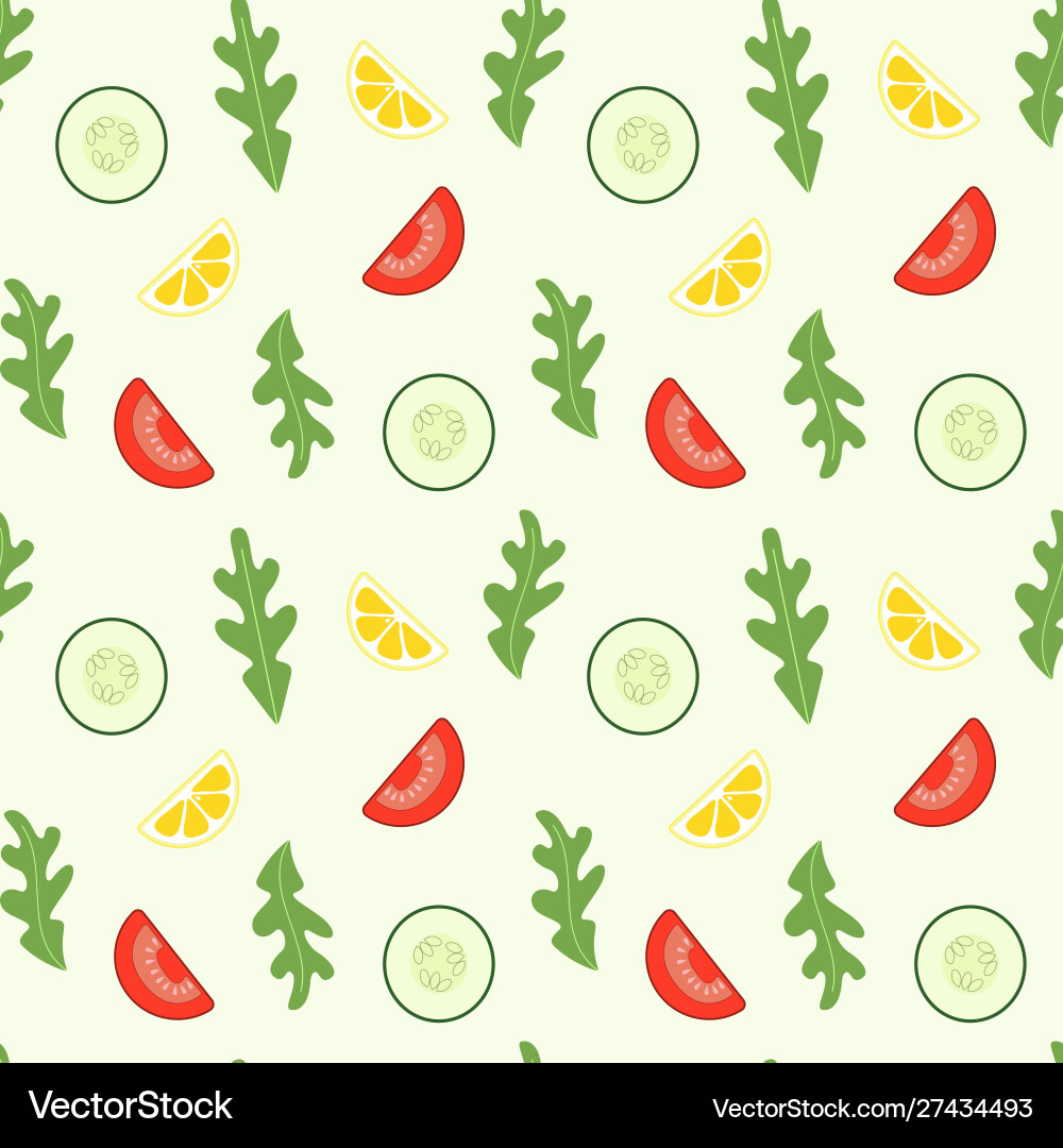 Seamless pattern slices cucumber Seamless pattern slices cucumber vector image