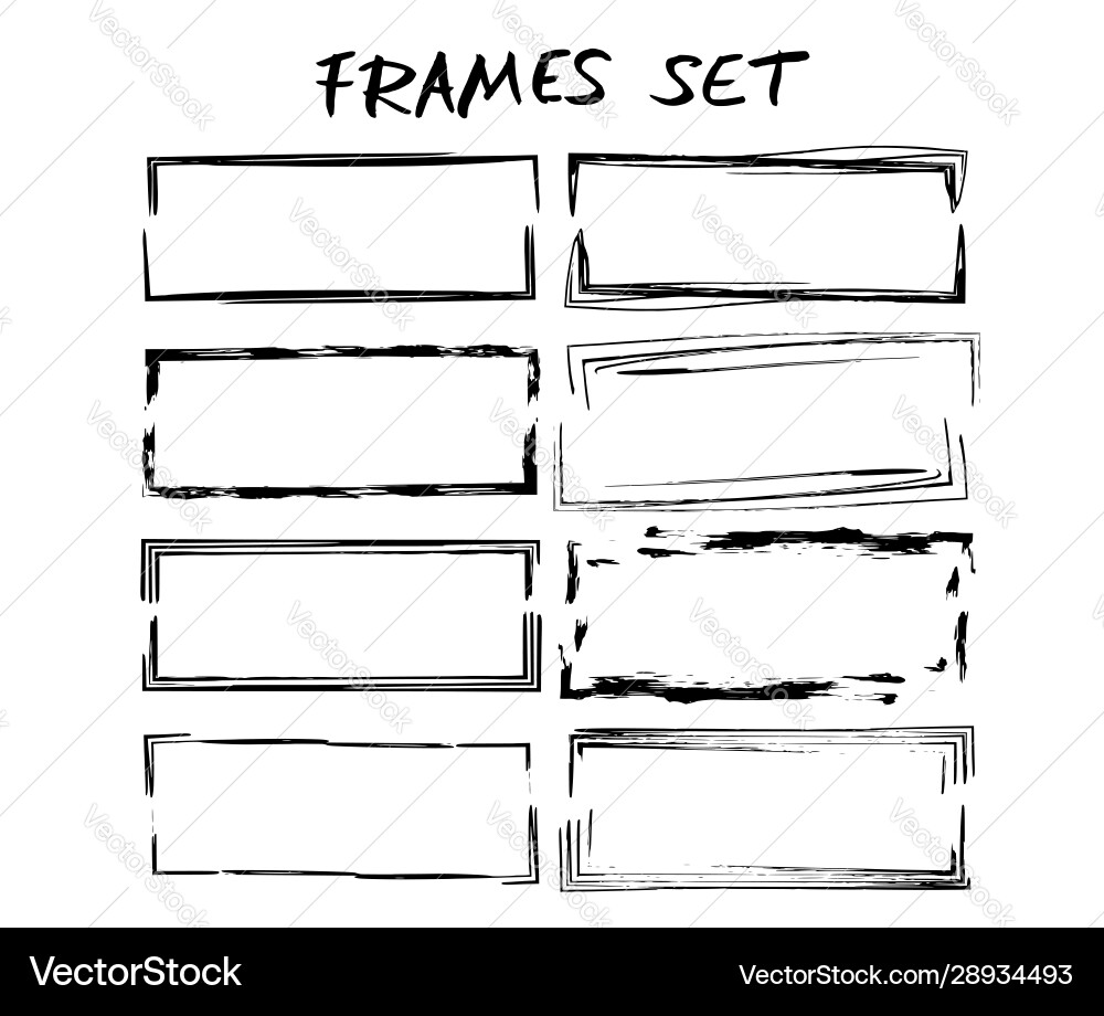 Set black frames empty borders signs Vector Image