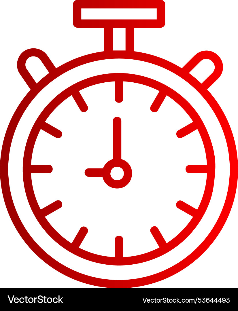 Stop watch line gradient icon vector image