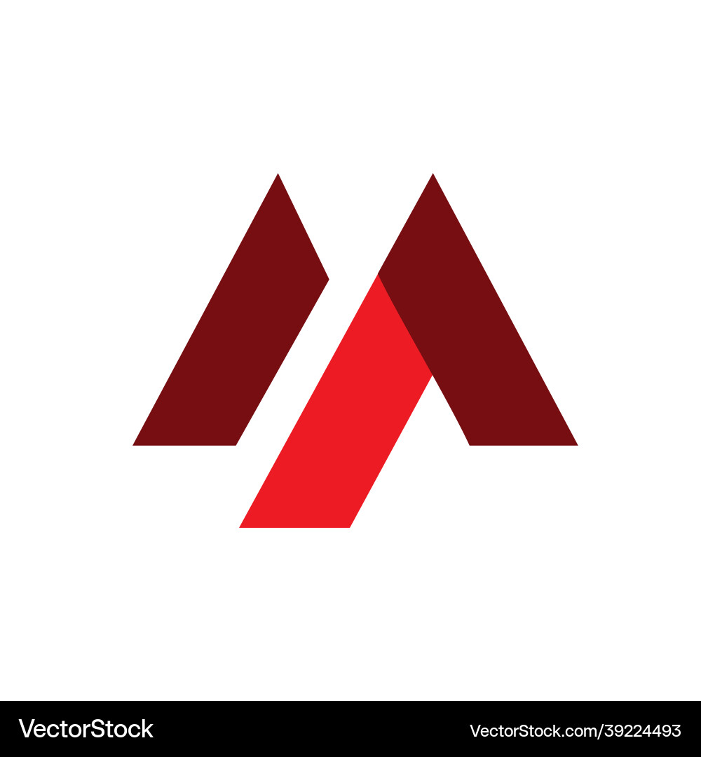 Stylish overlapping simple initial m letter Vector Image