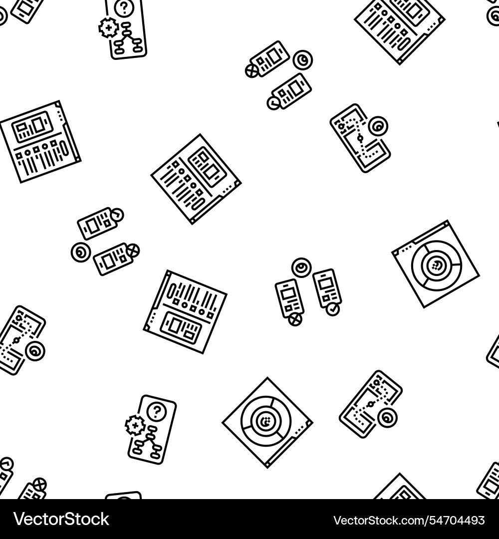 Ui ux develop content research seamless pattern vector image