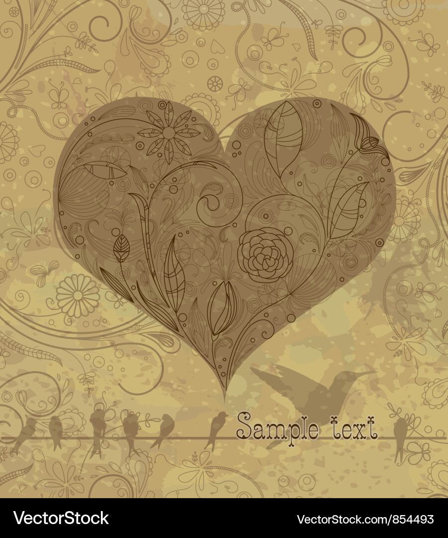 Vintage valentine background – Free Vector | VectorStock, image size:901x1080