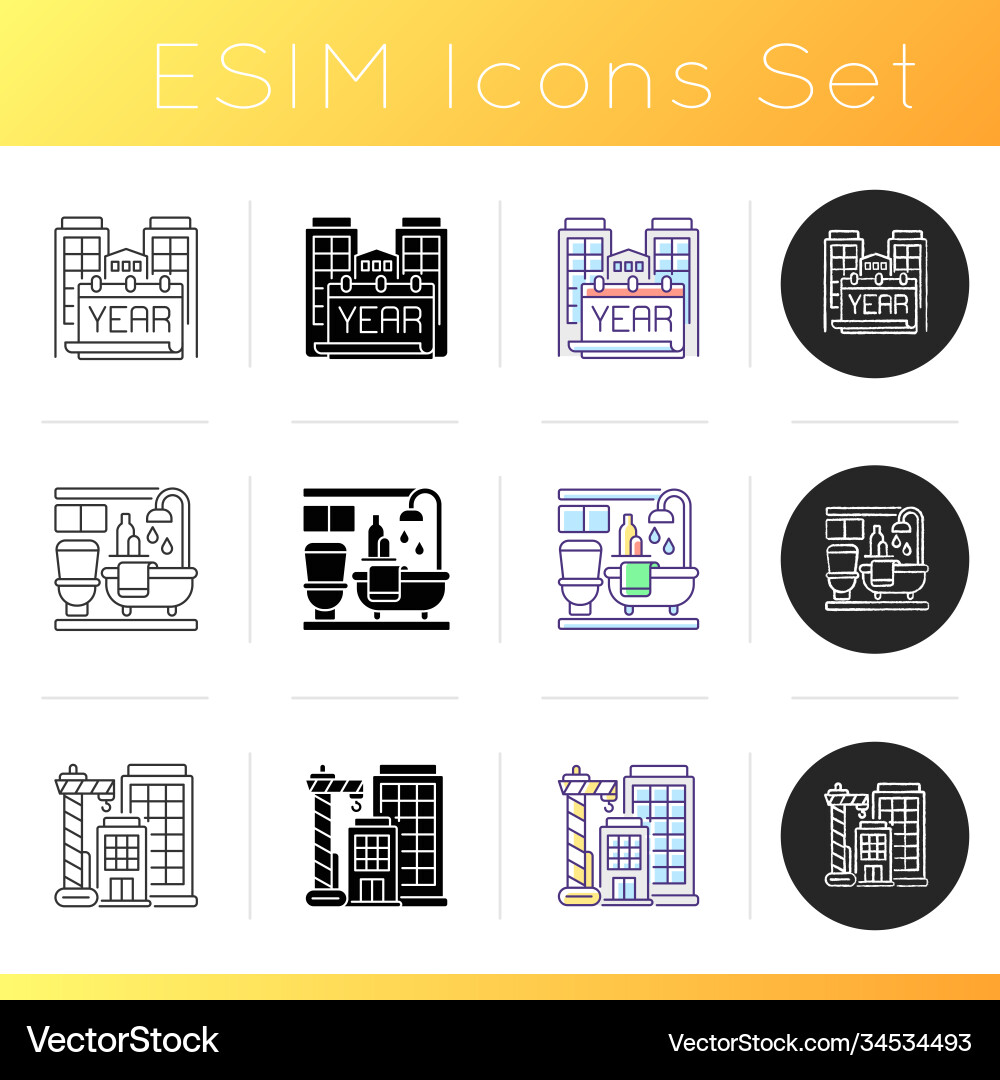 Wohnung Icons Set Wohnung Icons Set vektorbild