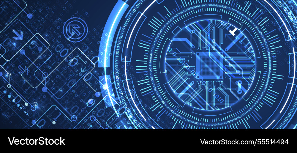 Abstraction on the theme of tech circles Abstraction on the theme of tech circles Vector Image