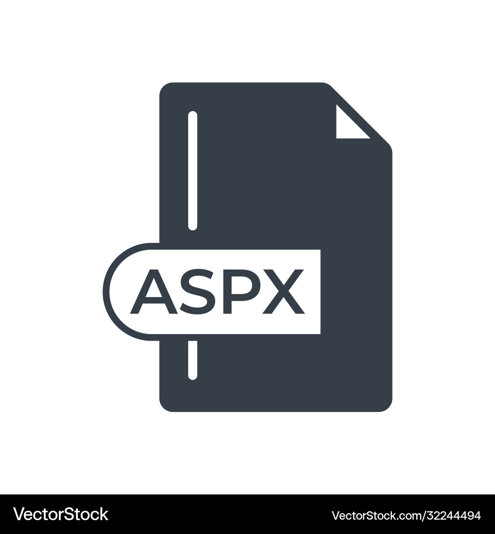 Aspx file format icon extension filled Vector Image