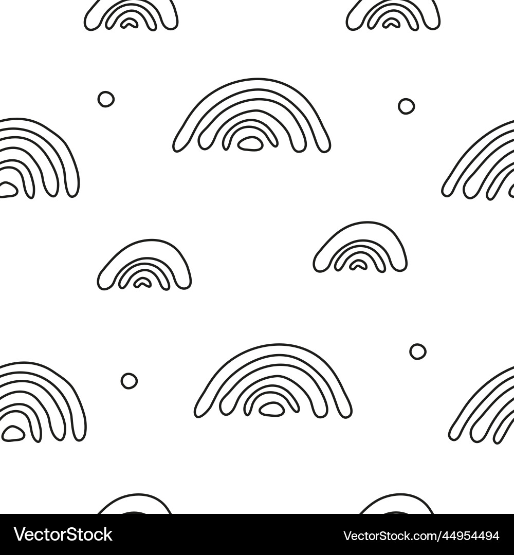 Boho seamless pattern with rainbows dots Boho seamless pattern with rainbows dots vector image