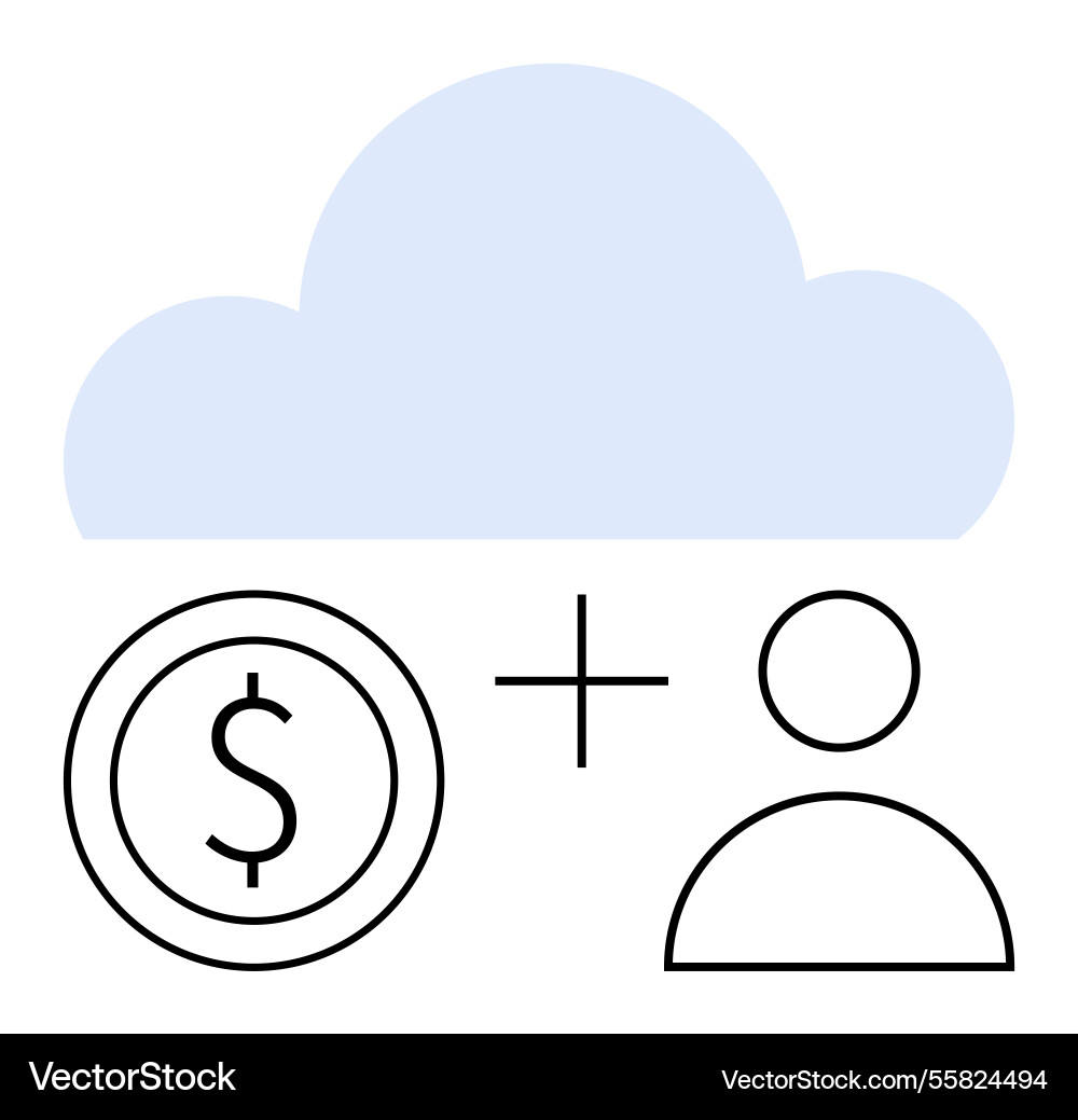 Cloud computing concept with monetary value Cloud computing concept with monetary value vector image