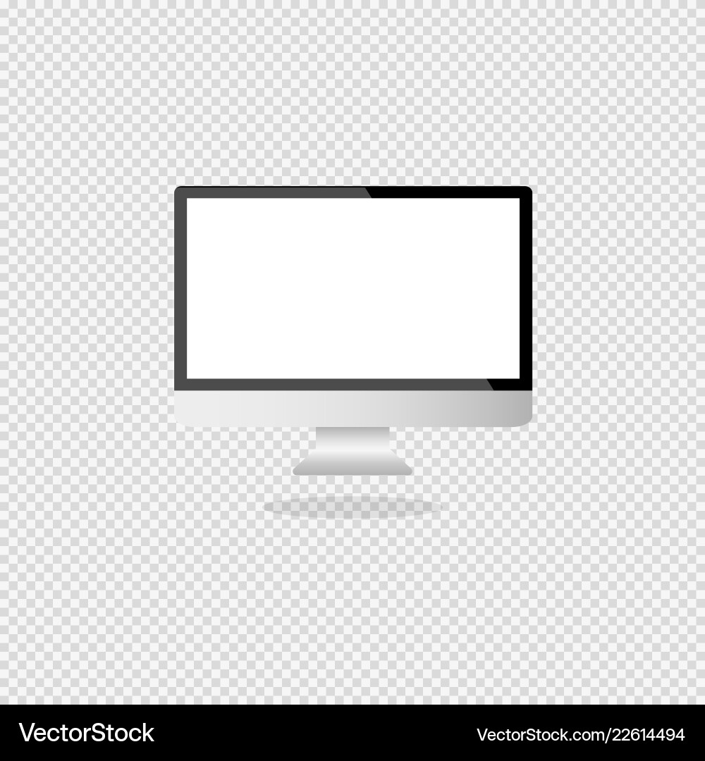 Computer with a light display on gray background Vector Image