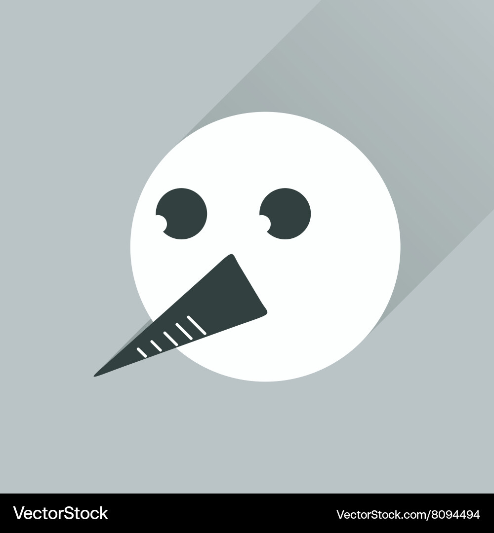 Flat web icon with long shadow snowman vector image