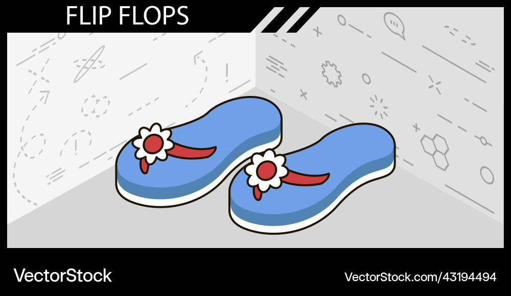 Flip flops isometric design icon web 3d colorful Flip flops isometric design icon web 3d colorful vector image