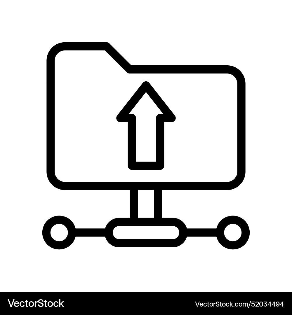 Ftp navigate up linear logo mark in black vector image