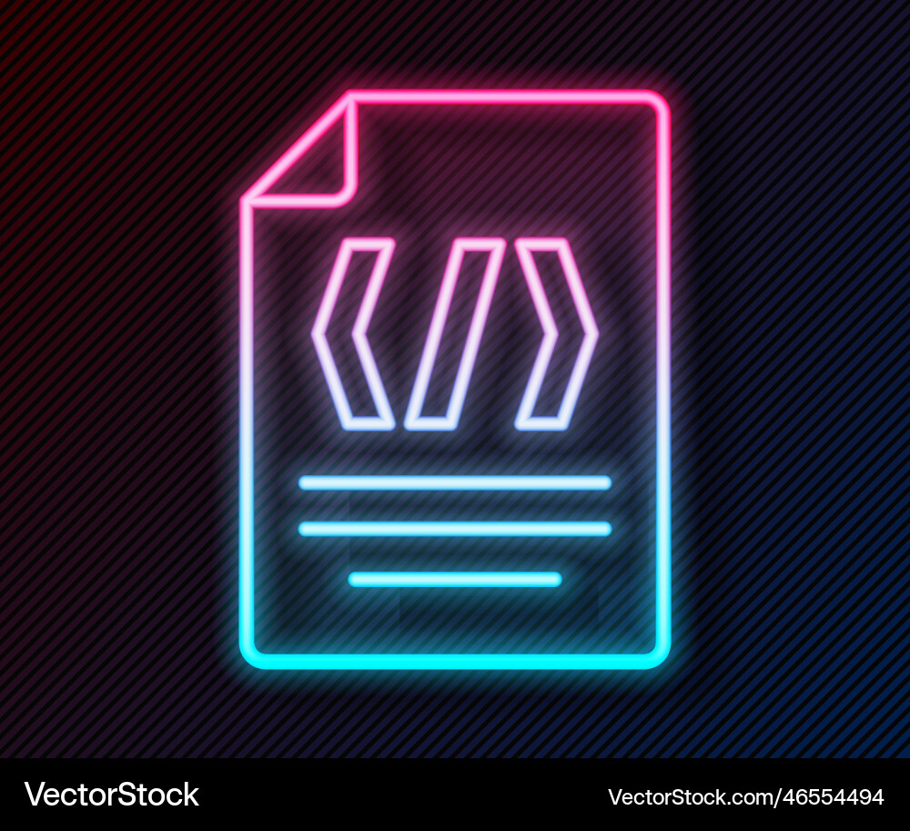 Glowing neon line binary code icon isolated Glowing neon line binary code icon isolated Vector Image