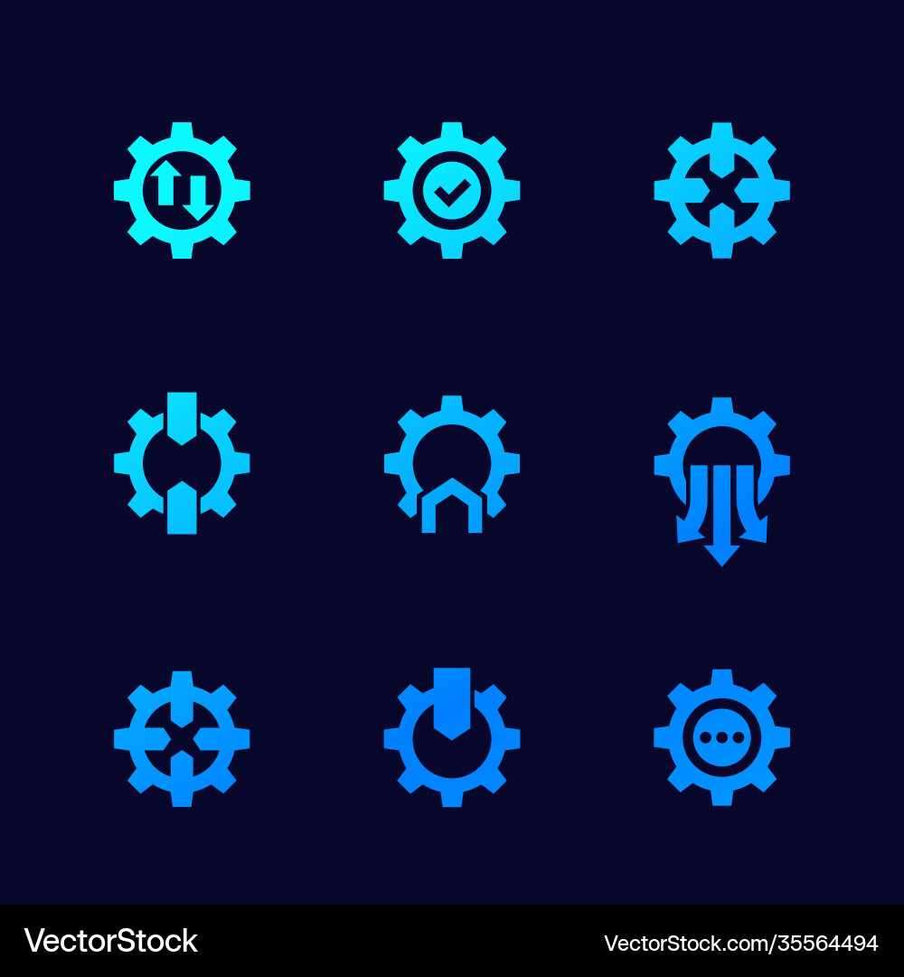 Integration icons with gears for web Integration icons with gears for web vector image