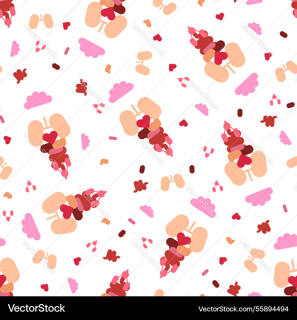 Internal organs simple shape pattern seamless Internal organs simple shape pattern seamless vector image