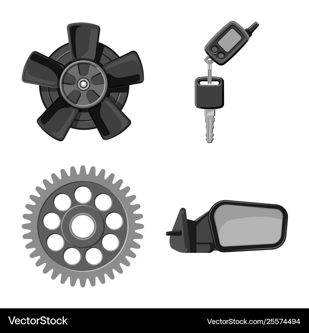 Isolated object auto and part logo set Isolated object auto and part logo set Vector Image