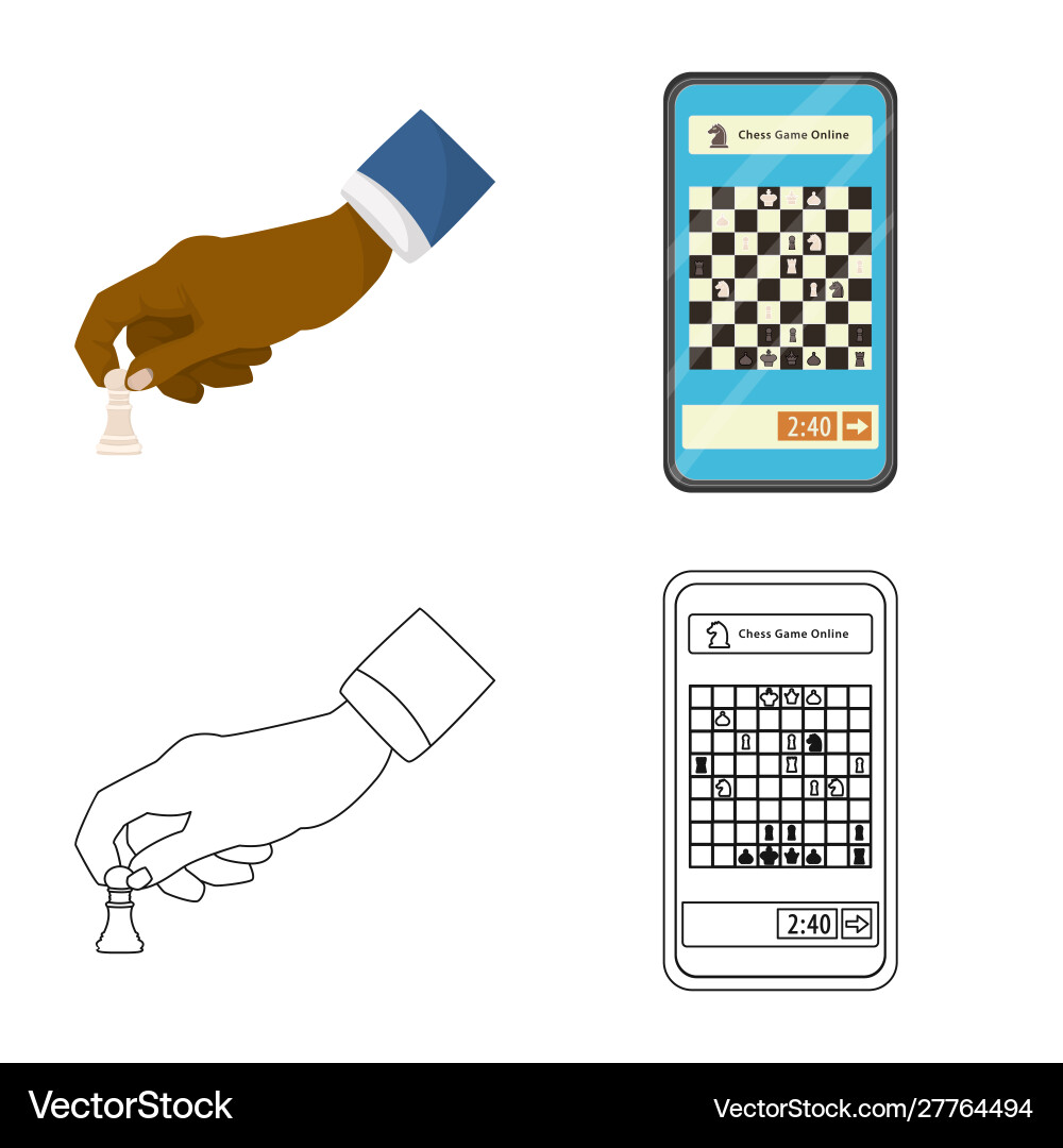 Isolated object checkmate and thin symbol vector image