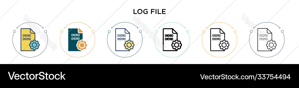 Log file icon in filled thin line outline Vector Image