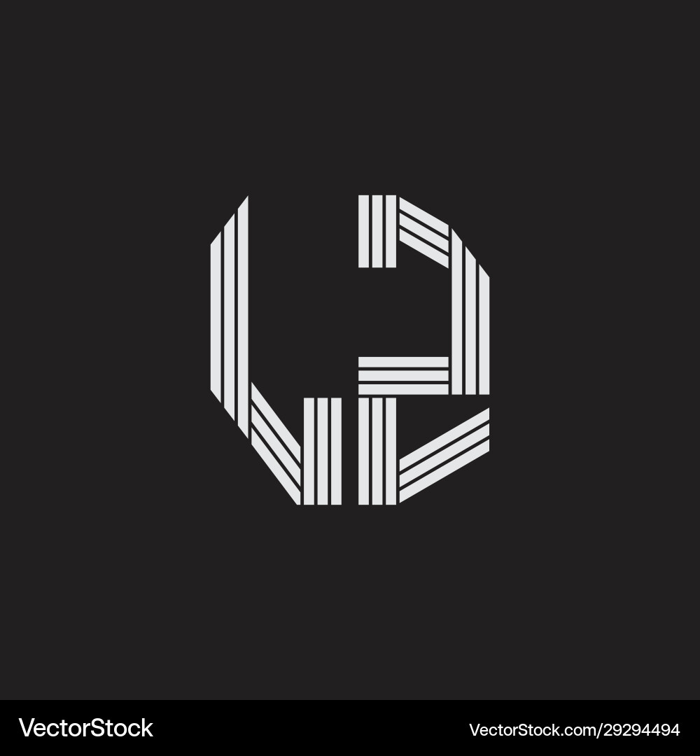 Lz logo monogram with outline style linked vector image