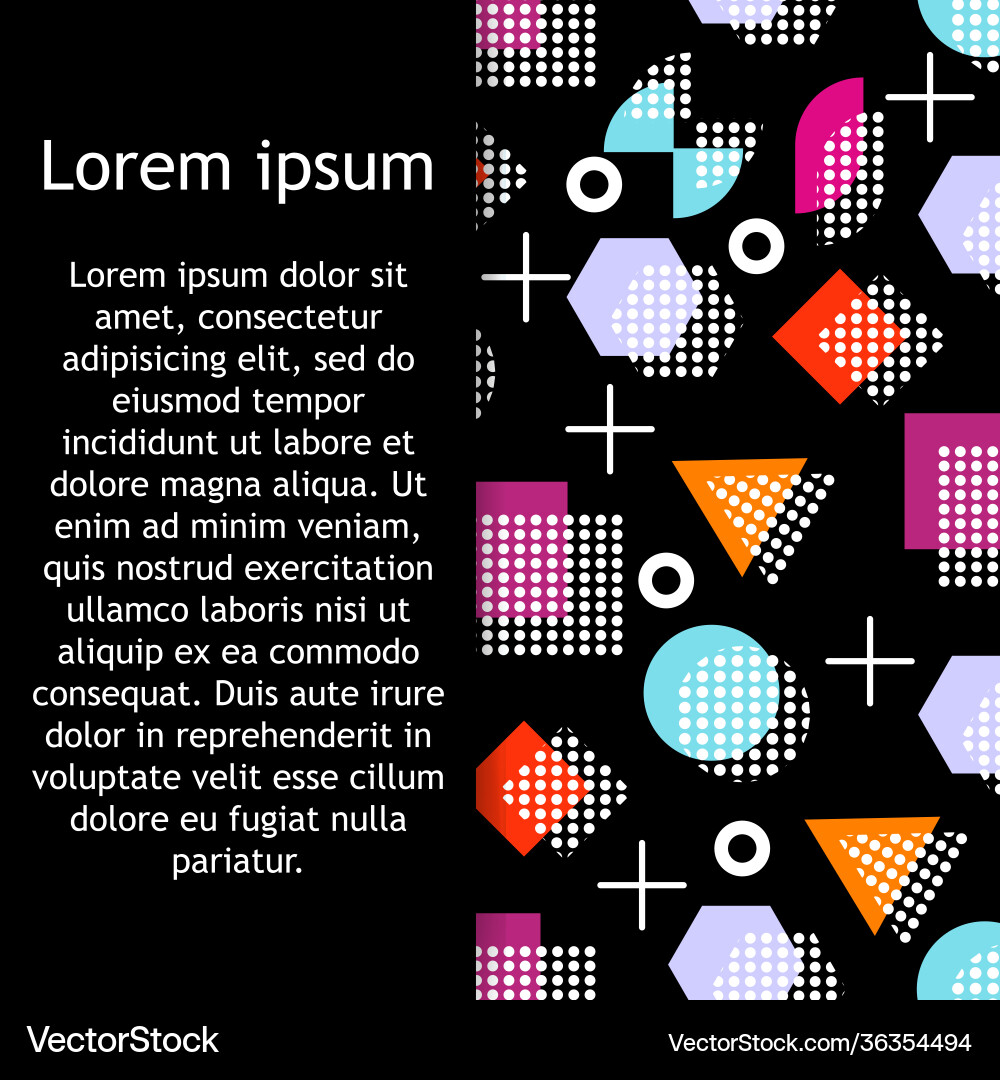Memphis style with geometric pattern Memphis style with geometric pattern vector image