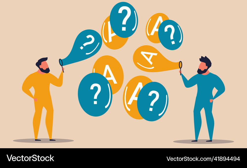 Question and answer with bubble query customer Question and answer with bubble query customer vector image