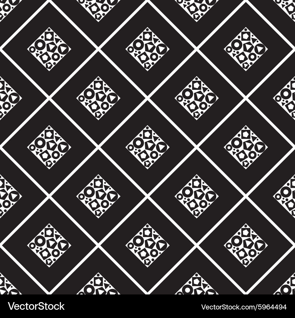 Seamless pattern of squares inside a different vector image