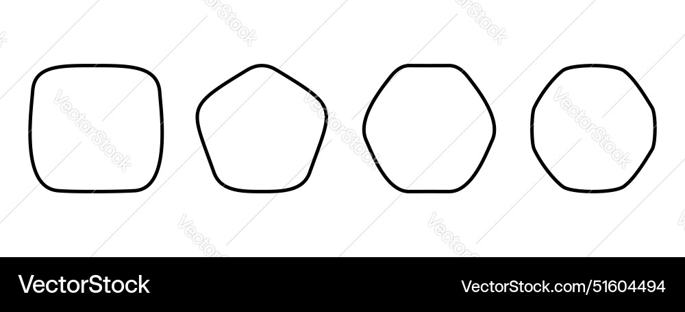 Set of geometric frames with rounded corners Set of geometric frames with rounded corners vector image