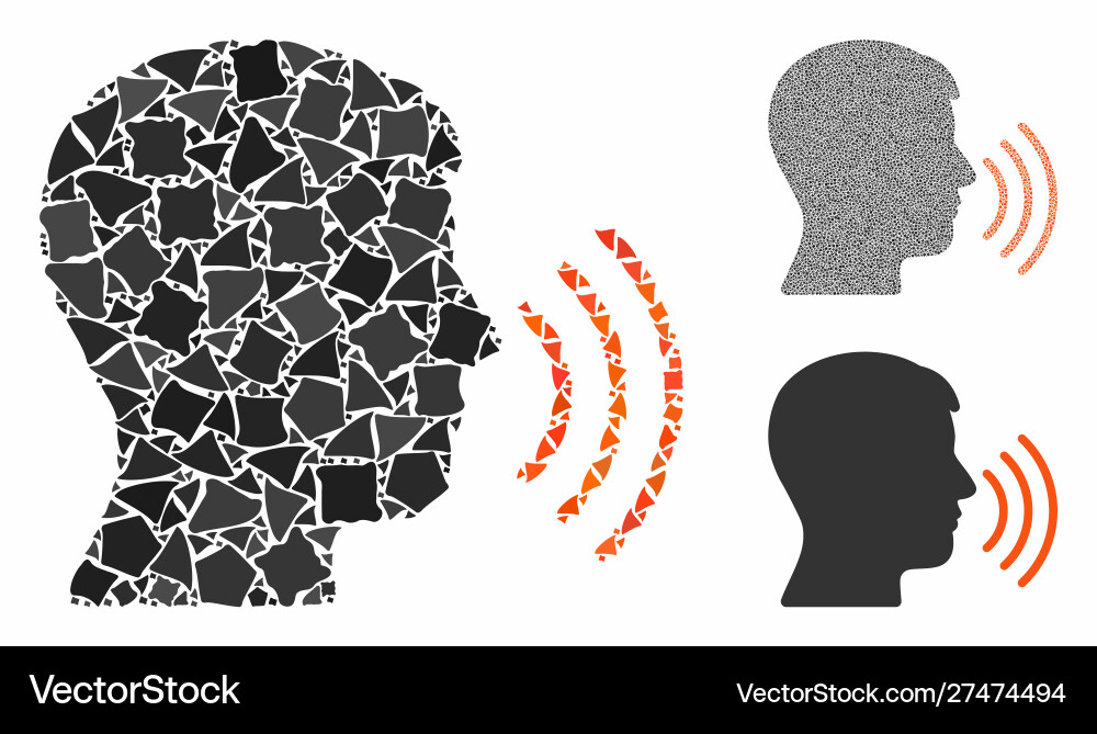 Speech composition icon abrupt items Speech composition icon abrupt items vector image