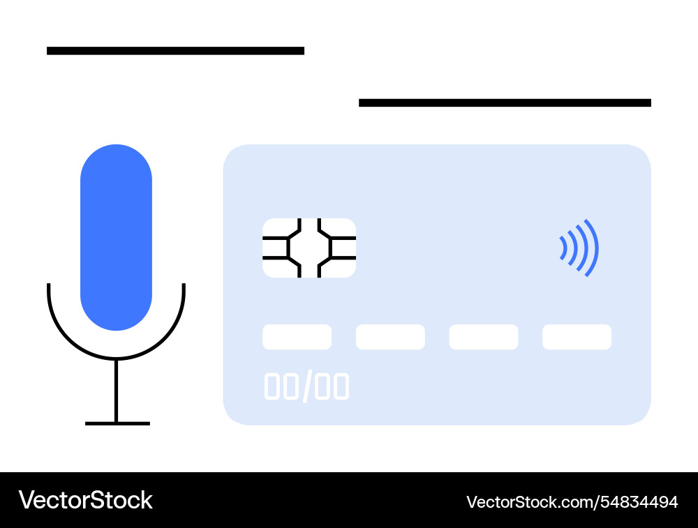 Voice command digital payment with contactless Vector Image