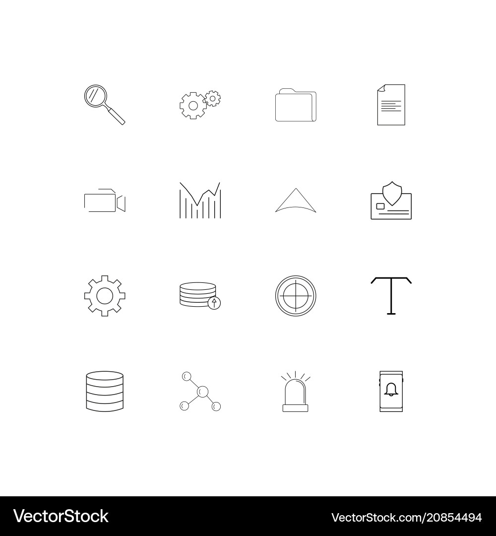 Web linear thin icons set outlined simple vector image