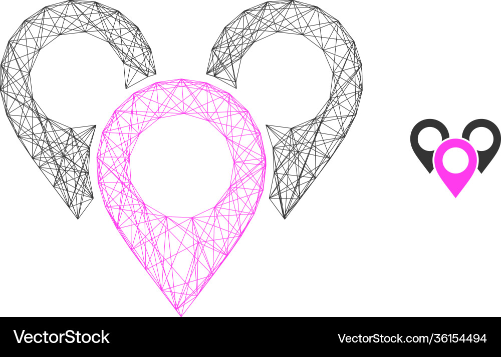 Web net map marker group icon Vector Image