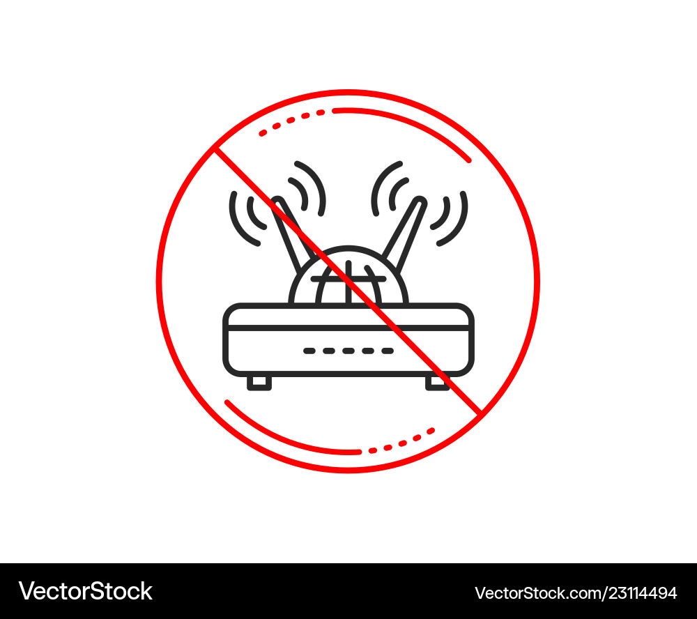 Wifi router line icon computer component sign Vector Image