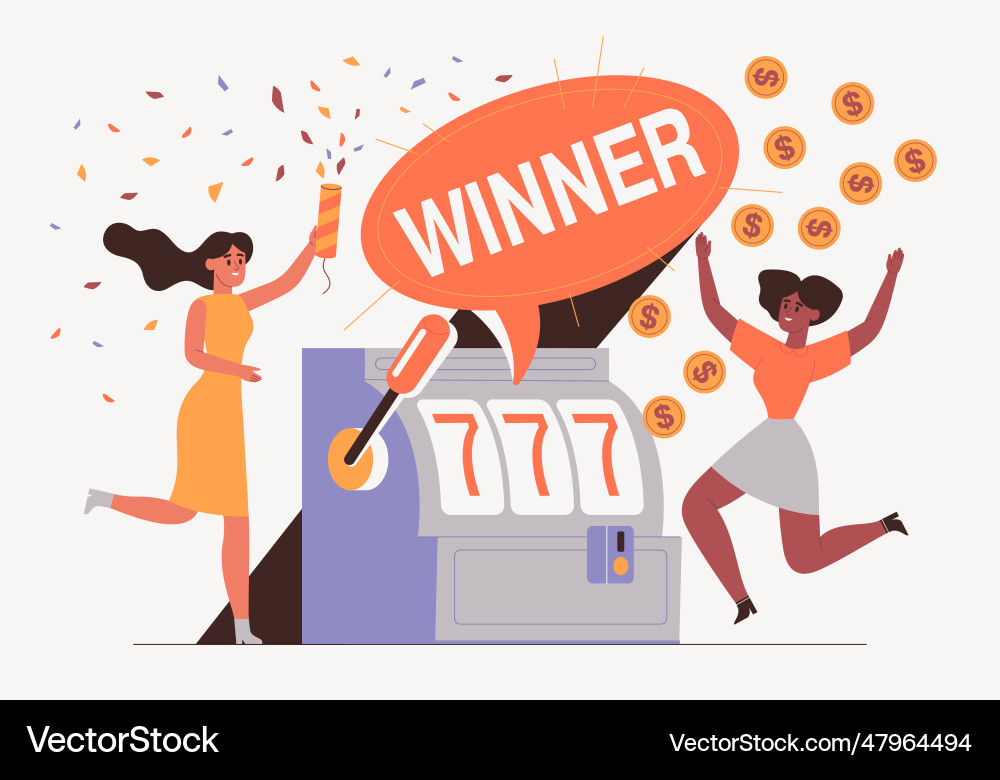 Woman playing casino gambling poker online winner Woman playing casino gambling poker online winner vector image