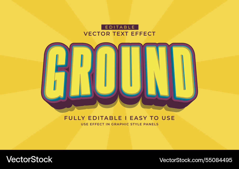 3d editable text effect typography style template 3d editable text effect typography style template vector image