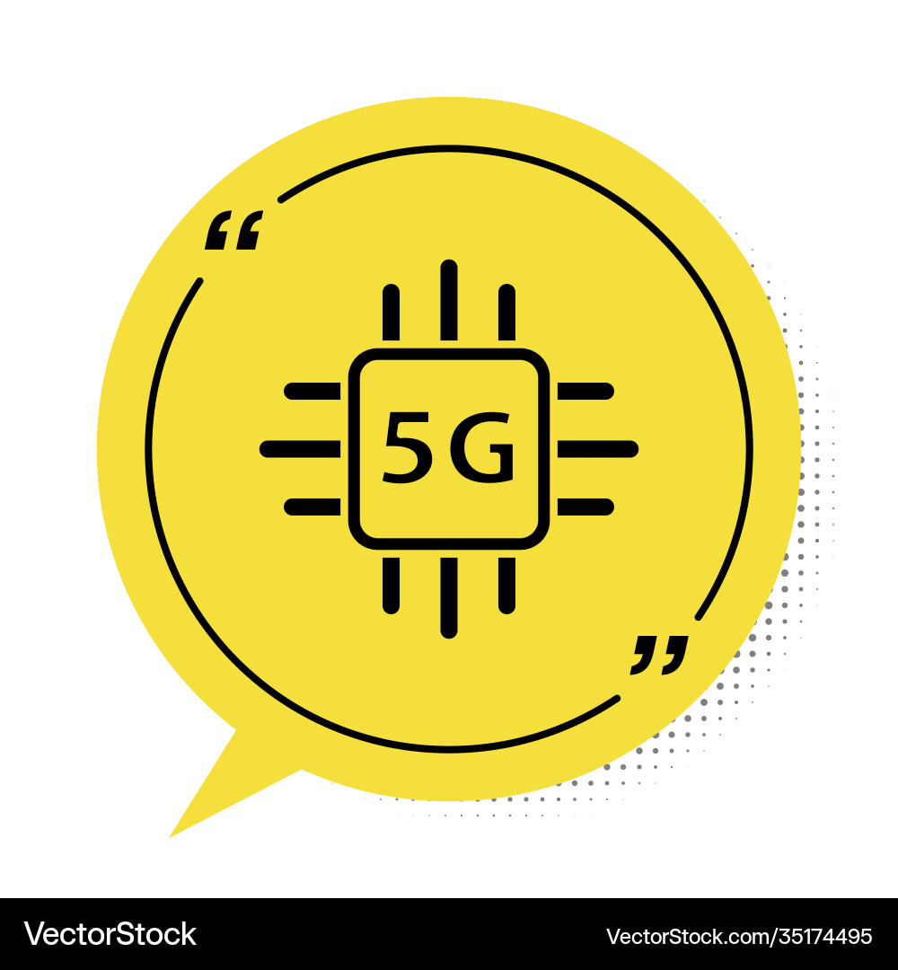 Black computer processor 5g with microcircuits cpu Black computer processor 5g with microcircuits cpu vector image