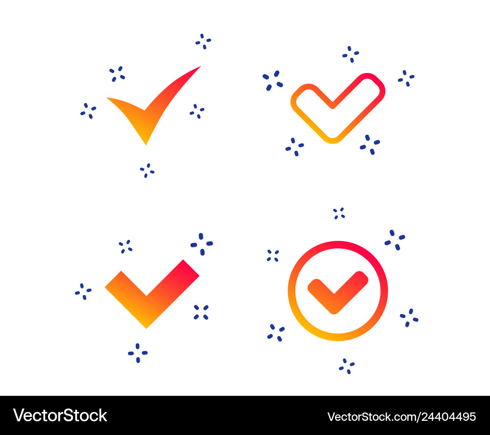 Check signs checkbox confirm icons Vector Image
