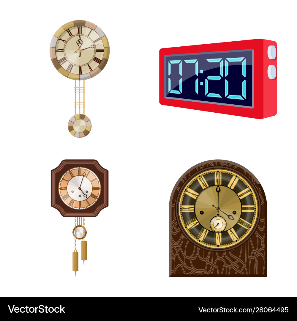 Design clock and time sign collection Design clock and time sign collection vector image