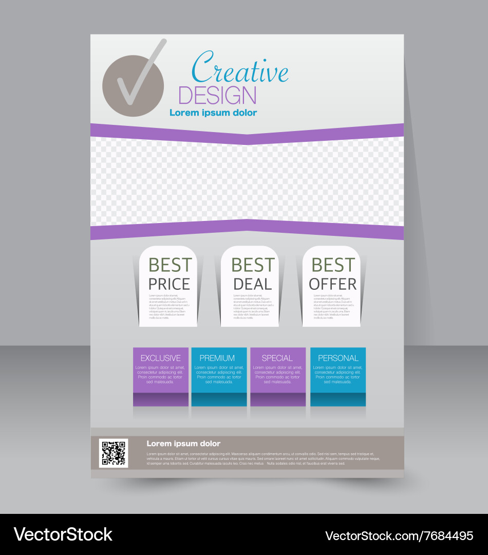 Flyer template business brochure editable a4 Vector Image