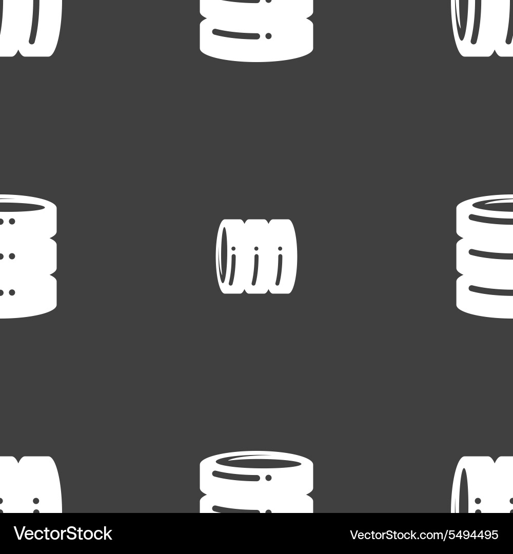 Hard disk icon sign seamless pattern on a gray vector image