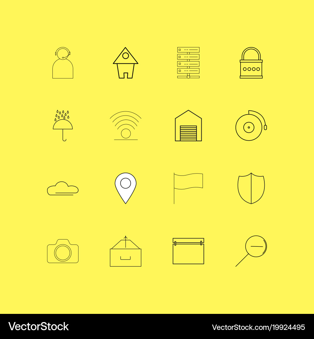 Internet of things linear icon set simple outline vector image