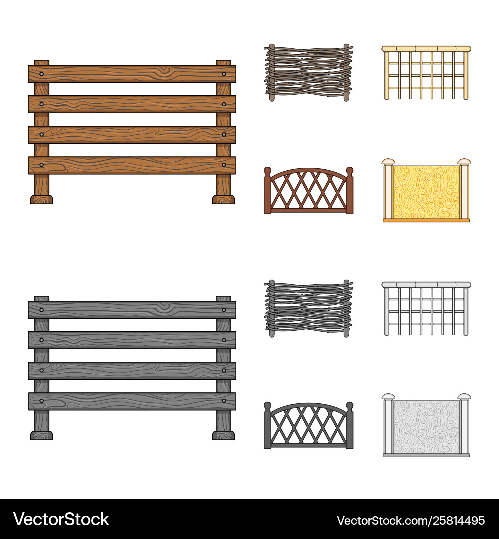 Isolated object gate and fence logo set vector image