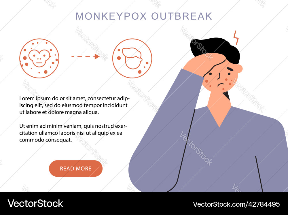 Man infected with monkeypox Vector Image