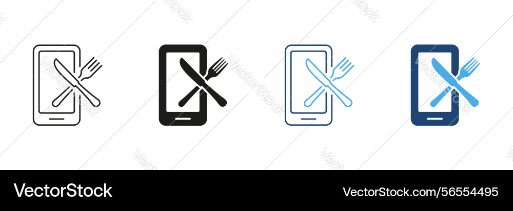 Mobile app for and diet tracking line Mobile app for and diet tracking line vector image
