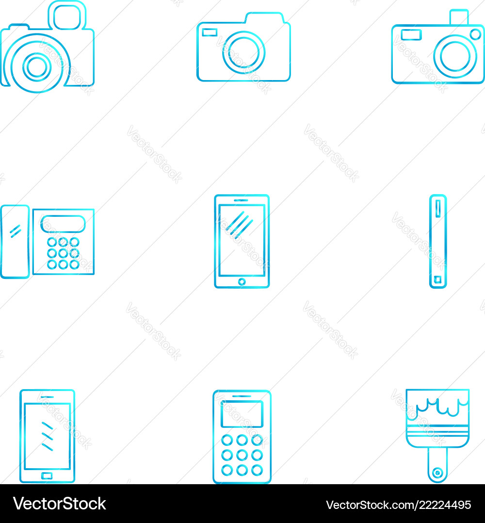 Multimedia user interface camera technology vector image