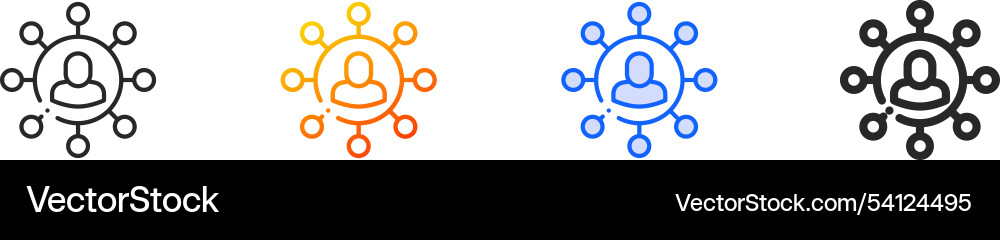 Networking iconthin linear gradient blue stroke Networking iconthin linear gradient blue stroke Vector Image