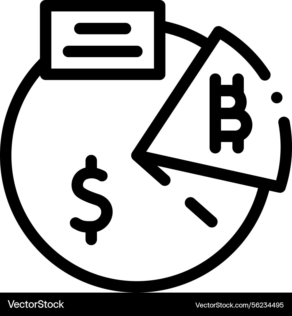 Pie chart icon thin linear style design isolated Pie chart icon thin linear style design isolated vector image