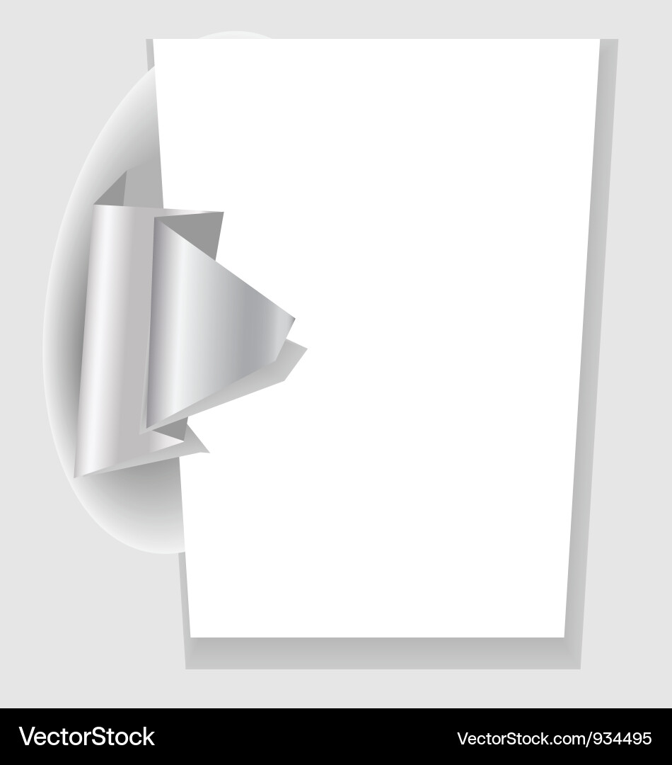 Presentation template with origami element vector image