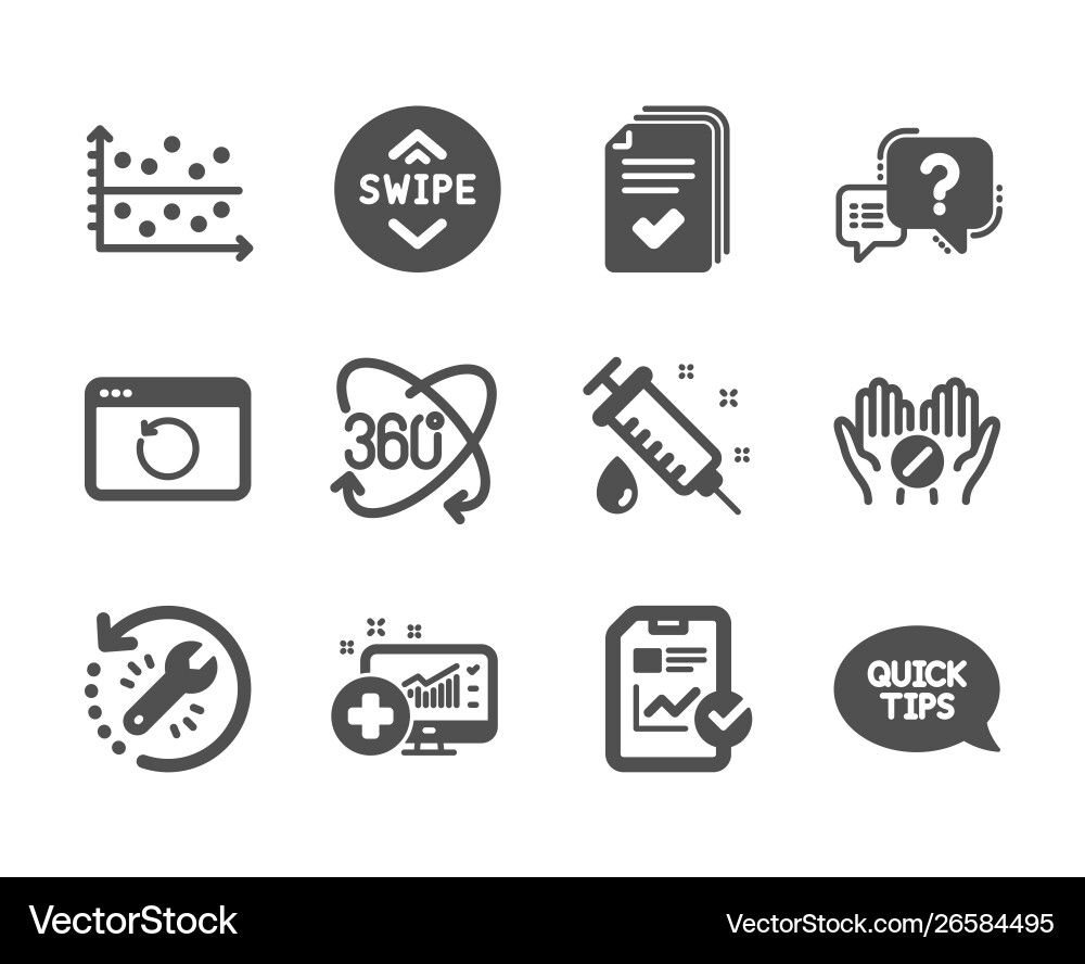 Set science icons such as handout question Set science icons such as handout question vector image