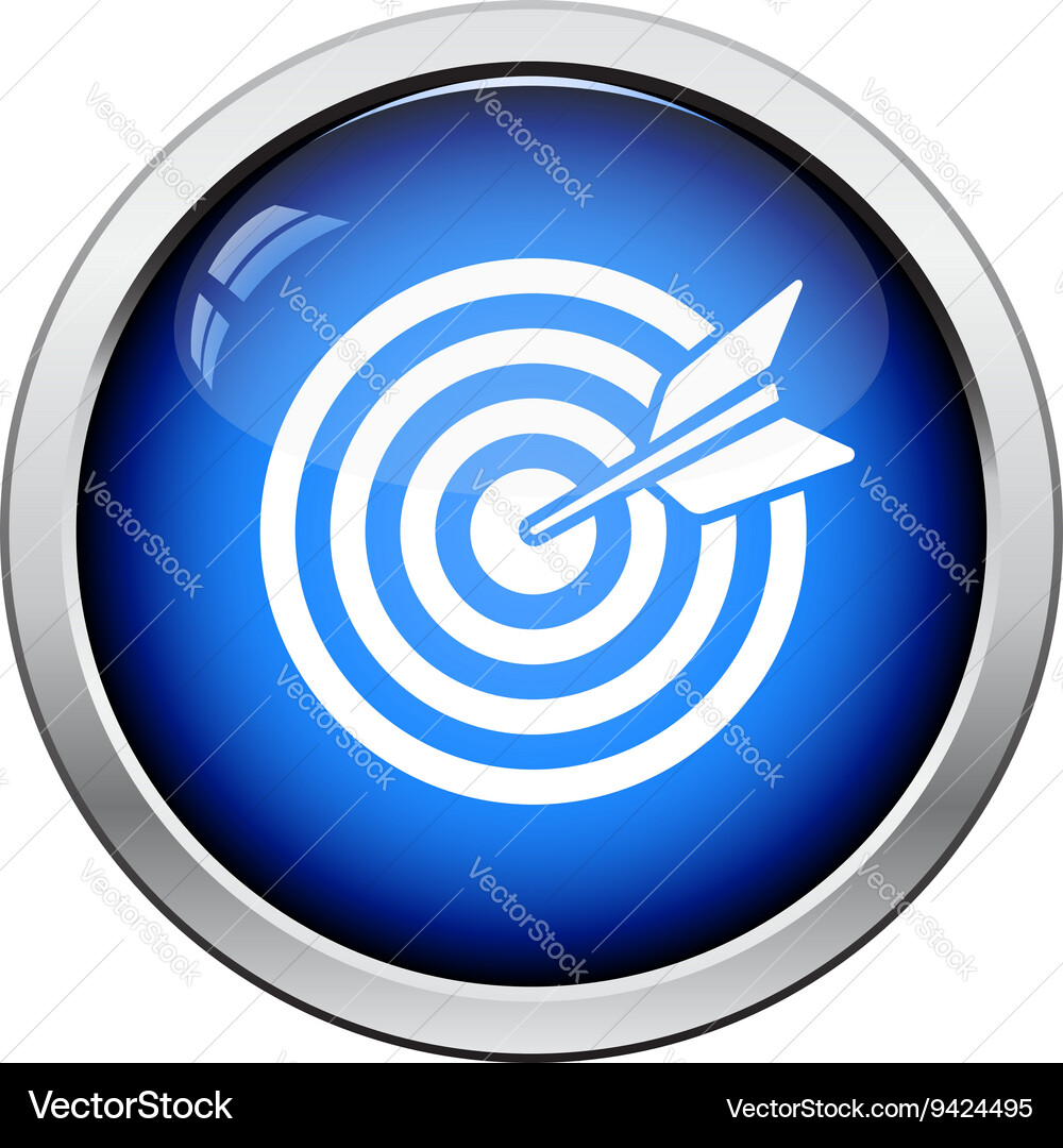 Target with dart in bulleye icon vector image