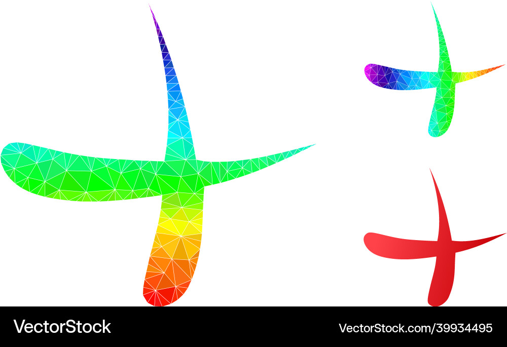 Triangle filled erase icon with spectrum Triangle filled erase icon with spectrum vector image